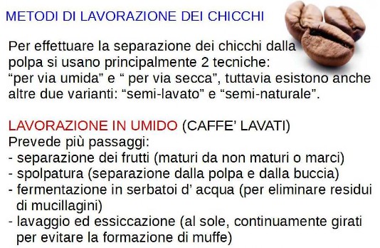 lavorazione dei chicchi