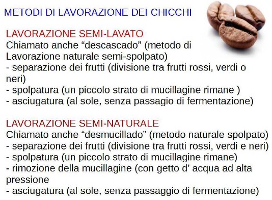 lavorazione dei chicchi